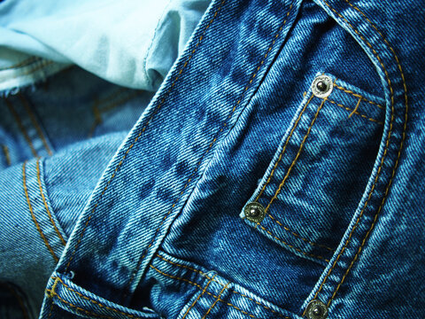 blue danim jeans close up with style