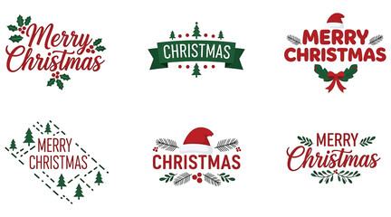 Collection of festive christmas greetings, featuring elegant typography and charming holiday elements, perfect for adding a touch of warmth to your designs