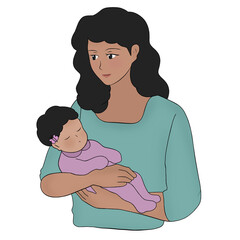 new mother holding baby