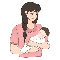 new mother holding baby