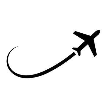 Airplane path icon. airplane take off showing travel design. flat vector illustration simple design.