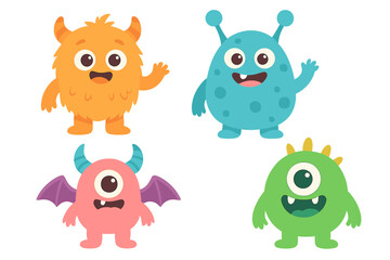Naklejka premium of colorful baby monster sublimation clipart