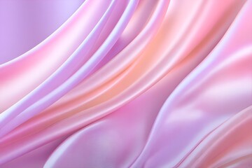Obraz premium Soft, flowing silk fabric in pastel shades of pink and lavender, creating an elegant, serene background