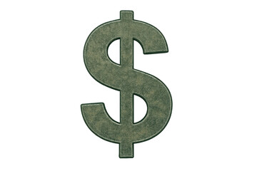 Obraz premium Dollar sign symbol representing currency, investment, finance, wealth, economy, and financial success on transparent background