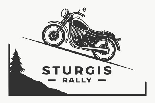 Minimal vector of Sturgis motorcycle rally poster minimal composition
