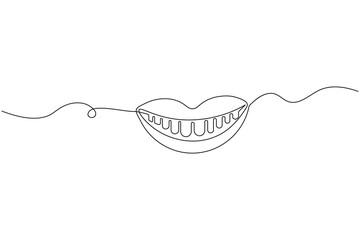 Dental tooth icon simple one line art design isolated on white background
