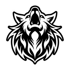 A filled style icon representing a canis face