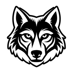 A glyph style icon showing a wolf logo
