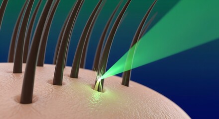 Microscopic laser beam removing unwanted hair from a skin follicle for permanent dermatology and cosmetic treatment