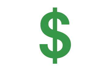 Fototapeta premium Green dollar currency symbol representing money, finance, investment, economy, cash, and wealth with transparent background