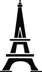 Iconic eiffel tower silhouette in black and white