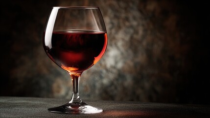 directional. Red wine in elegant goblet glass, rich burgundy liquid, sophisticated dining atmosphere. bar promotions, beverage menus, designed for food & beverage menus and cafe branding.