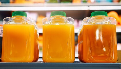 plastic containers of sunny d orange flavored citrus punch for sale at a local supermarket shelf
