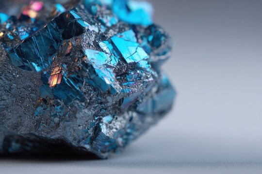 Osmium crystal fragment on neutral background