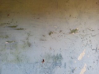 Subtle Cracks on Old Light Blue Green Wall Texture