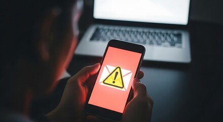 Warning Alert Notification on Smartphone Screen