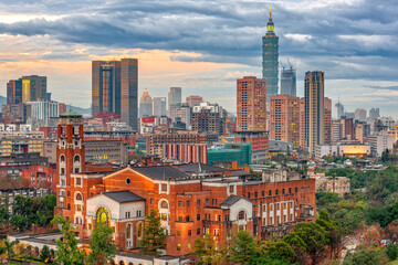 Obraz premium Taipei, Taiwan Skyline at Dusk 526