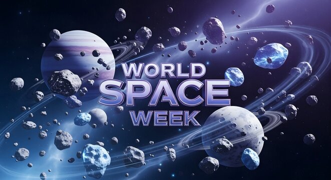 Cosmic Asteroids and Planets World Space Week Art
