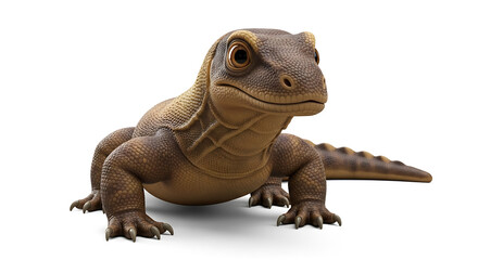 Obraz premium A closeup of a komodo dragon lizard on a white background, studio shot
