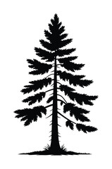 Pine tree silhouette icon nature forest vector illustration