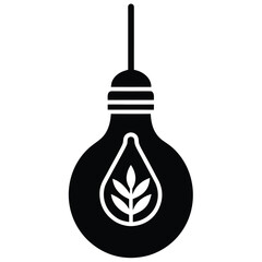 Eco friendly light bulb with plant inside for sustainability