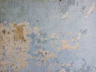Weathered Blue Paint Peeling Off Old Wall Texture