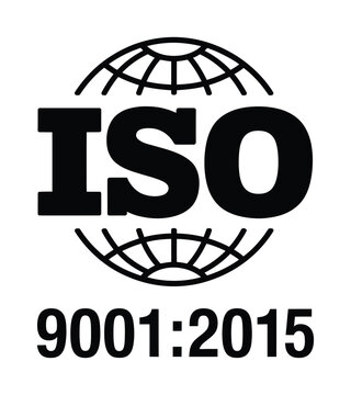 ISO 9001 2015 quality certification vector symbol