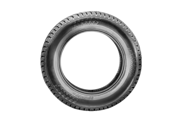 Winter tires designed for enhanced traction and safety in snowy conditions are presented isolated against a plain white background, making them ideal for marketing and informational use.