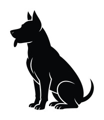 Sitting Dog Silhouette Vector Illustration