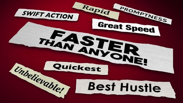Faster Than Anyone News Headlines Best Top Speed Quick Service 3d Animation