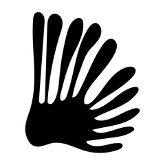 A solid style icon depicting a coral leaf