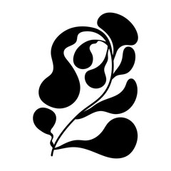 A solid style icon depicting a leaf