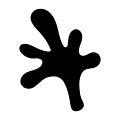 A solid style icon depicting a blob leaf