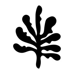 Filled style icon representing a seaweed