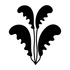 Glyph style icon showing a seaweed