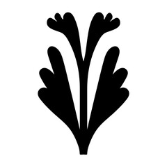 Glyph style icon showing an acanthus plant