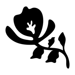 Glyph style icon showing a flower