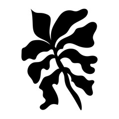 A solid style icon depicting a papaya leaf