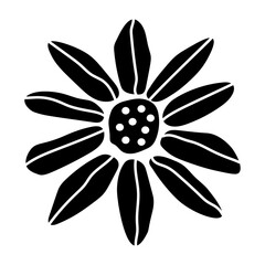 A glyph style icon of daisy flower