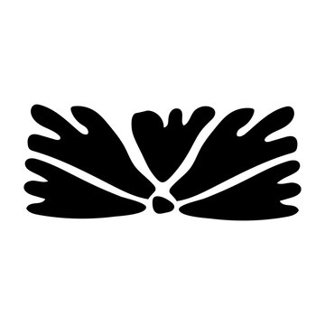 Glyph style icon showing a ravenala plant