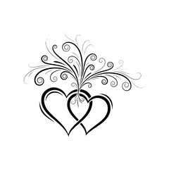floral heart with floral ornament