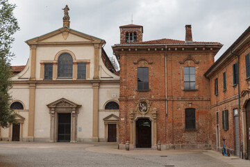 Monza, Italy - May 29, 2024: Street view in historical center of Monza