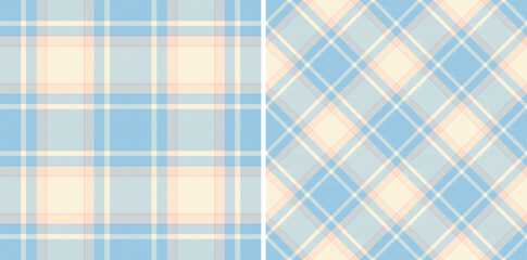 Plaid vector tartan of texture textile pattern with a seamless background check fabric. Set in cream colors for stylish scarves for women.