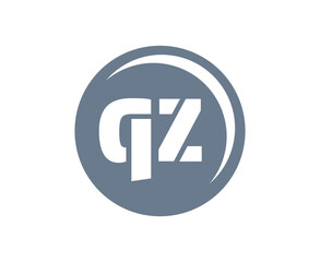 QZ sport emblem or team logotype. Ball logo with a combination of Initial letter Q and Z for balls shop, sports company, training, club badge.