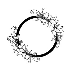 abstract floral frame with flower