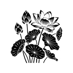 black silhouette of a plant vector