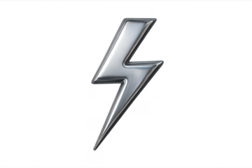 Silver lightning bolt symbol representing power and energy