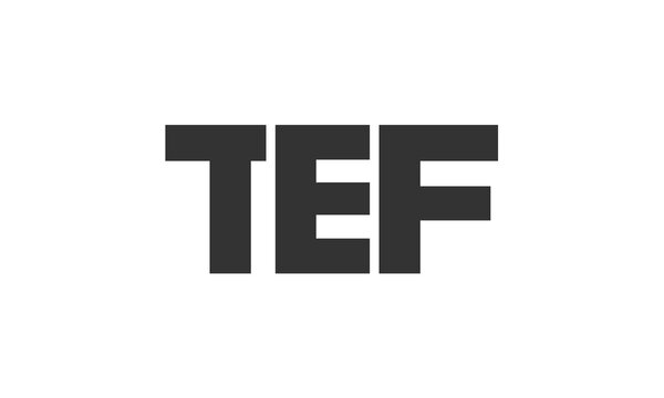 TEF logo design template with strong and modern bold text. Initial based vector logotype featuring simple and minimal typography. Trendy company identity.