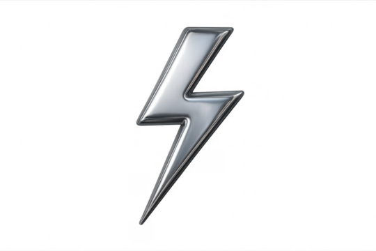Silver lightning bolt symbol representing power and energy