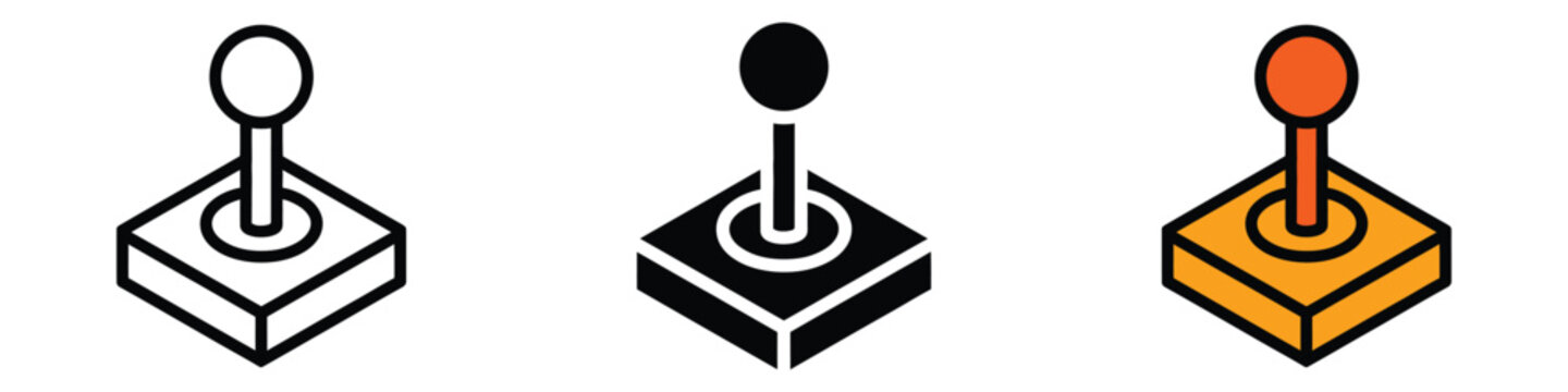 Retro gaming joystick icon set. gaming and technology symbol. vector illustration.